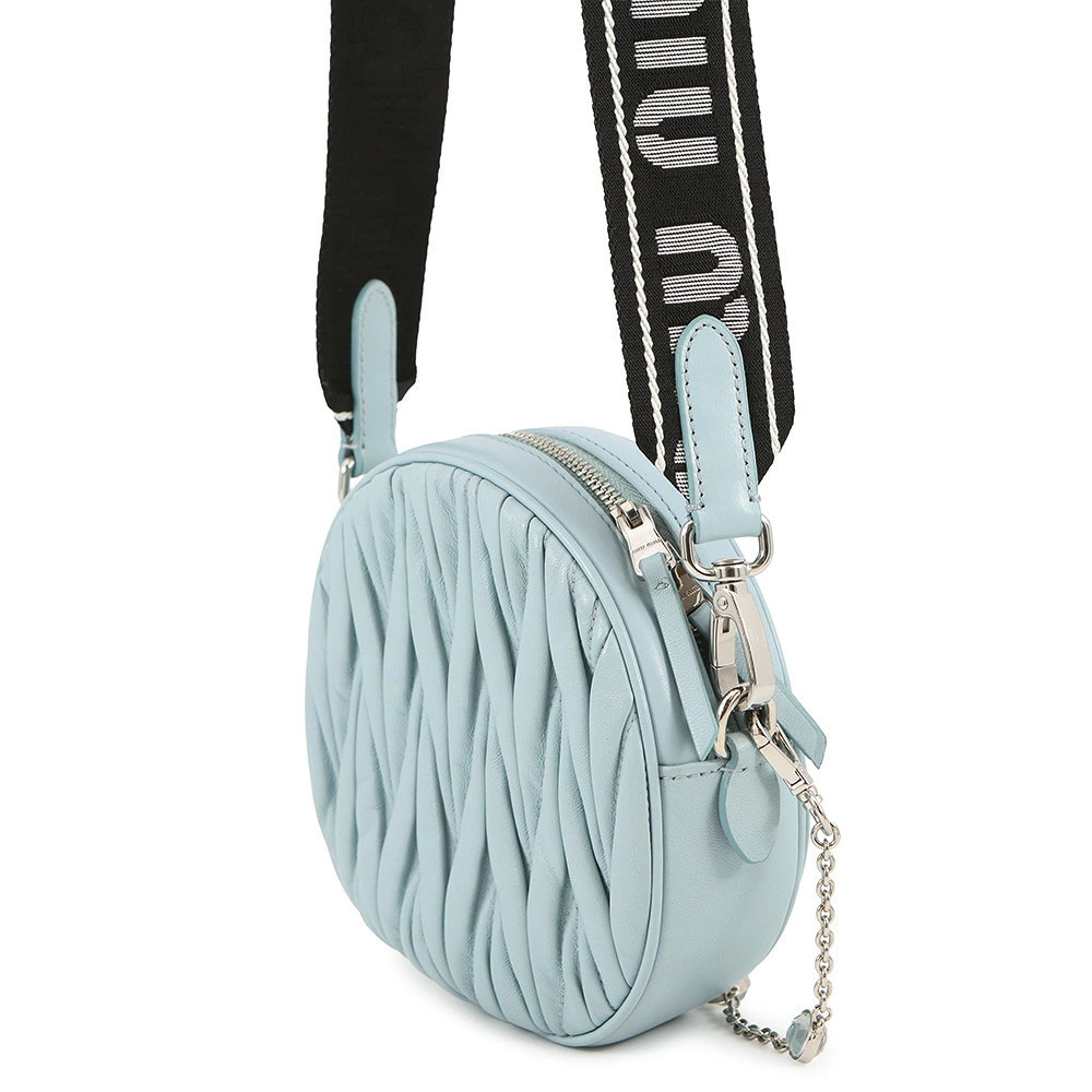 Miu Miu Pouch Bag Leather Round Matelasse Shoulder